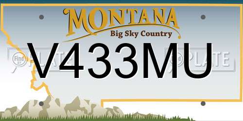 V433MU Montana License Plate