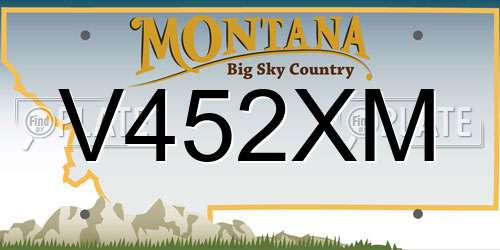 V452XM Montana License Plate