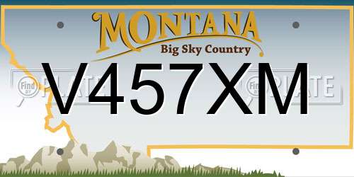 V457XM Montana License Plate