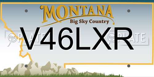V46LXR Montana License Plate