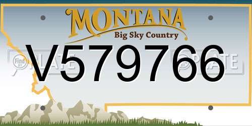 V579766 Montana License Plate