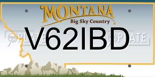 V62IBD Montana License Plate