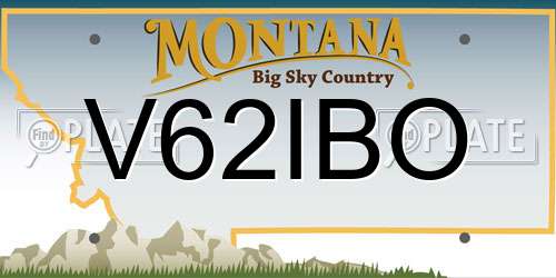 V62IBO Montana License Plate