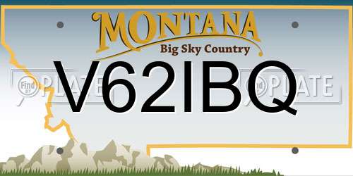V62IBQ Montana License Plate