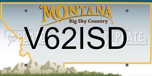 V62ISD Montana License Plate