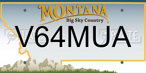 V64MUA Montana License Plate