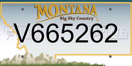 V665262 Montana License Plate