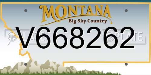 V668262 Montana License Plate