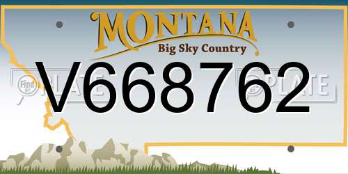 V668762 Montana License Plate