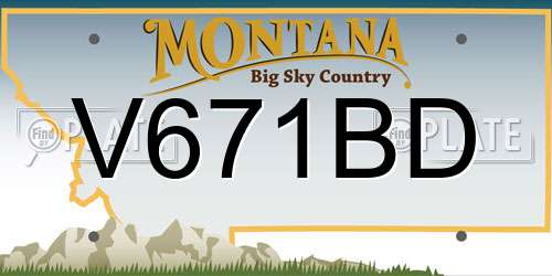 V671BD Montana License Plate