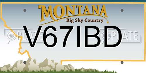 V67IBD Montana License Plate