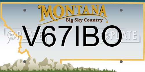 V67IBO Montana License Plate