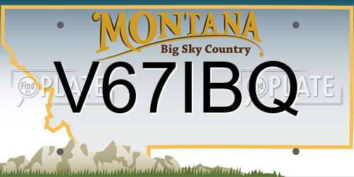 V67IBQ Montana License Plate