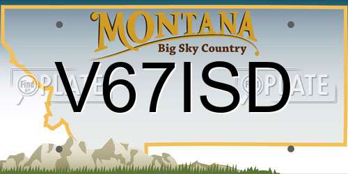 V67ISD Montana License Plate