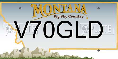 V70GLD Montana License Plate