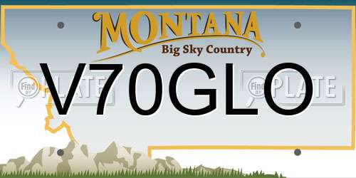 V70GLO Montana License Plate