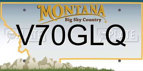 V70GLQ Montana License Plate