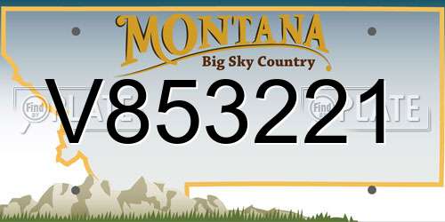 V853221 Montana License Plate