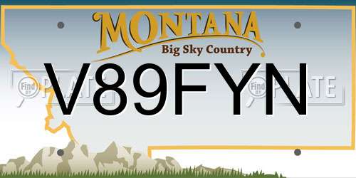 V89FYN Montana License Plate