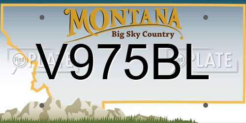 V975BL Montana License Plate