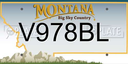 V978BL Montana License Plate