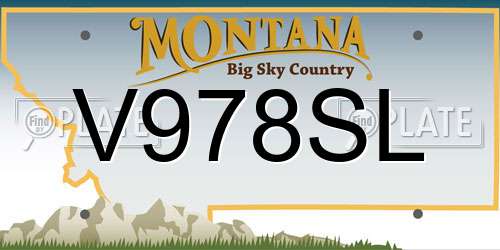V978SL Montana License Plate