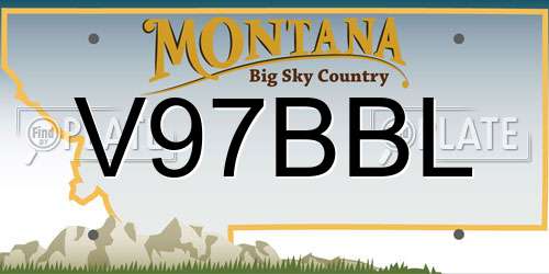 V97BBL Montana License Plate
