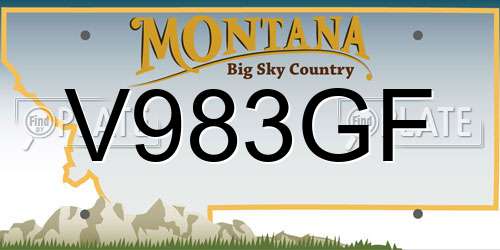V983GF Montana License Plate
