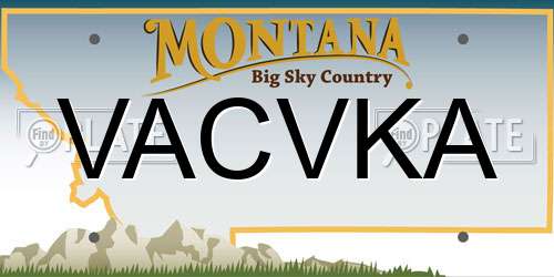 VACVKA Montana License Plate