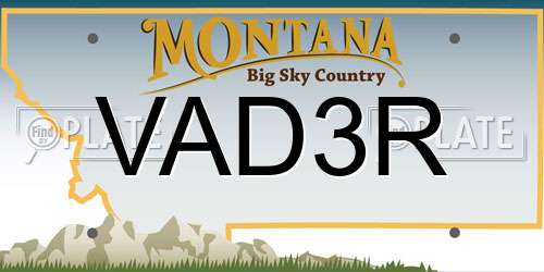 VAD3R Montana License Plate