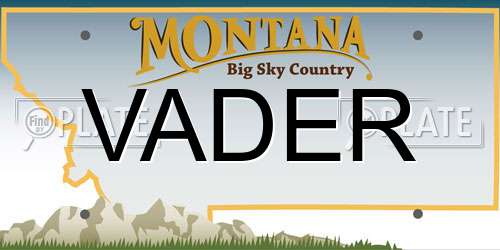 VADER Montana License Plate