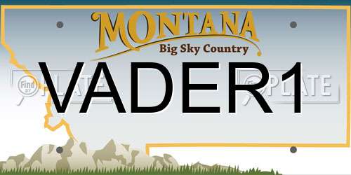 VADER1 Montana License Plate