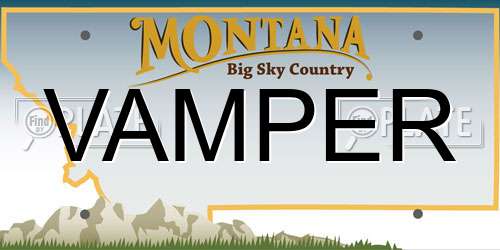 VAMPER Montana License Plate