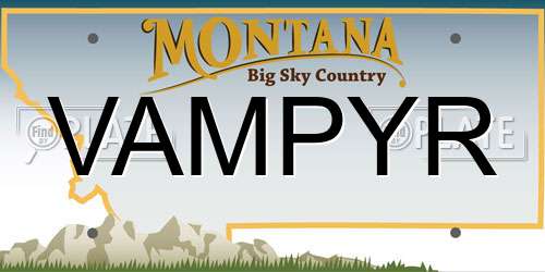 VAMPYR Montana License Plate