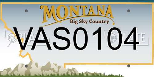 VAS0104 Montana License Plate