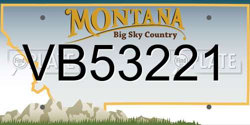 VB53221 Montana License Plate