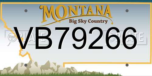 VB79266 Montana License Plate