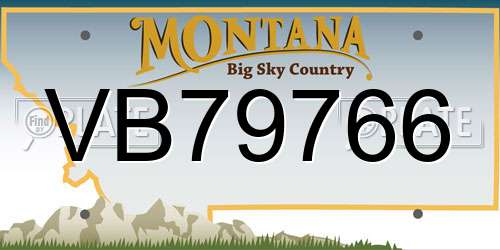 VB79766 Montana License Plate