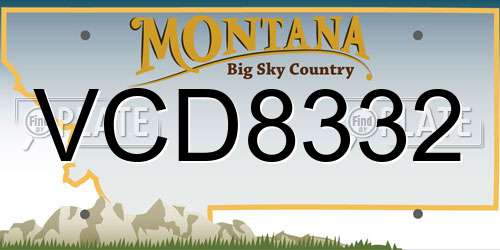 VCD8332 Montana License Plate
