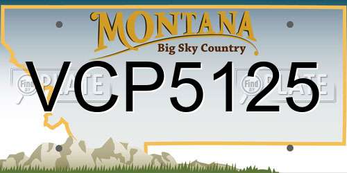 VCP5125 Montana License Plate
