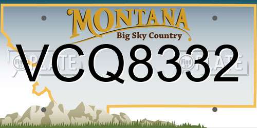 VCQ8332 Montana License Plate
