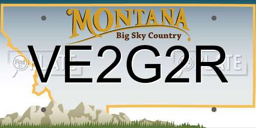 VE2G2R Montana License Plate
