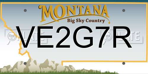 VE2G7R Montana License Plate