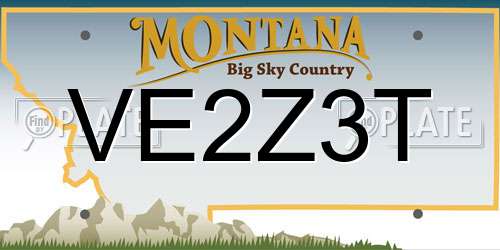 VE2Z3T Montana License Plate
