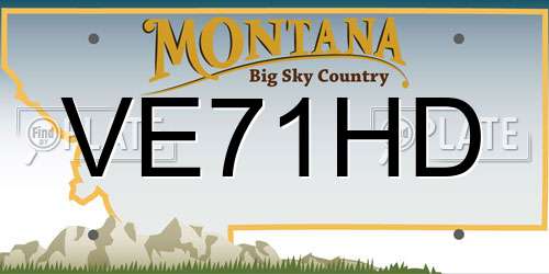 VE71HD Montana License Plate