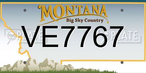 VE7767 Montana License Plate