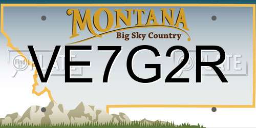 VE7G2R Montana License Plate