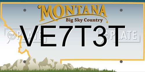 VE7T3T Montana License Plate