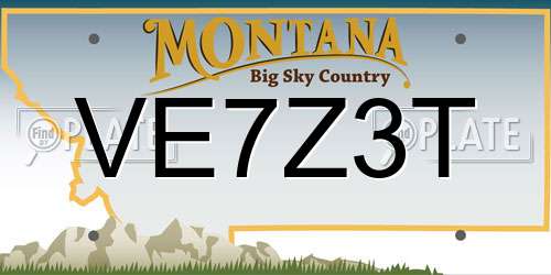 VE7Z3T Montana License Plate