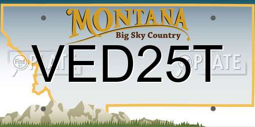VED25T Montana License Plate